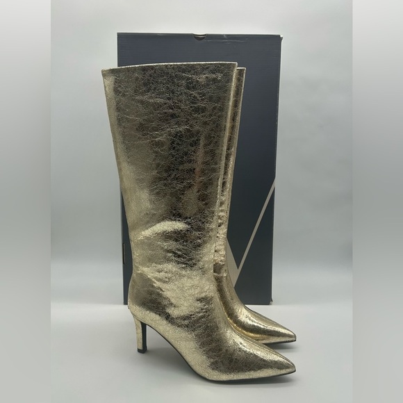 Worthington Gold Metallic Knee High Boots | Size 9.5M | Vegan | New With Box - Picture 16 of 16
